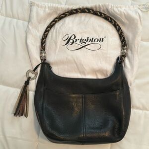 Brighton Lg Blk Shoulder Bag Purse